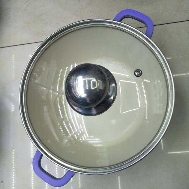 Non-stick pan, double-ear tourmaline soup pot, thickened double-bottom small soup pot, household stew pot, boiling pot, induction cooker, gas cookware