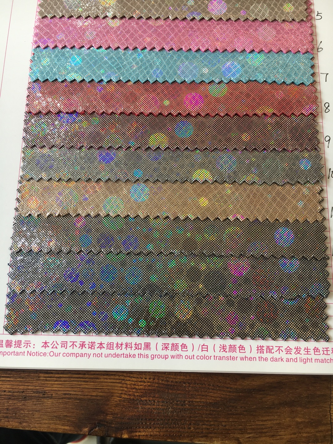 厂家直销20年新款圆点款布箱包材料 装饰革转印革细节图