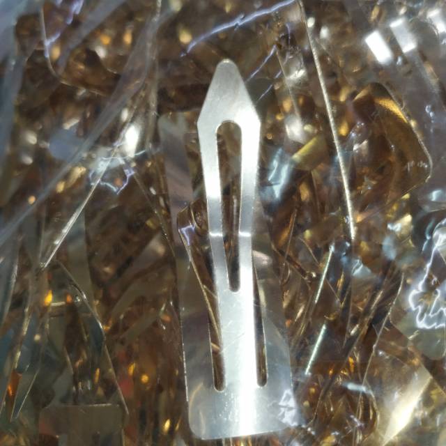 厂家直销铁质7公分长方形BB夹镀金色配件产品图