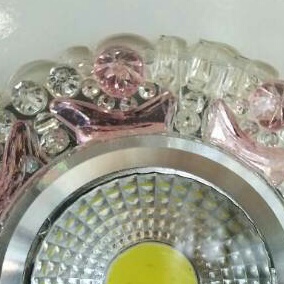 粉色水晶LED射灯筒灯孔灯天花板吊顶灯12瓦细节图