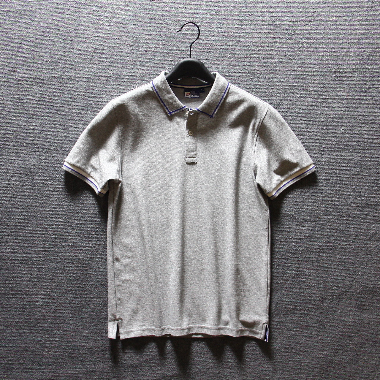 撞色翻领两粒扣Polo衫 棉短袖T恤 一件代发多色产品图