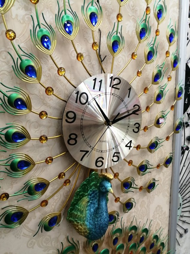 挂钟/钟表/木纹闹钟/diy/无线充细节图