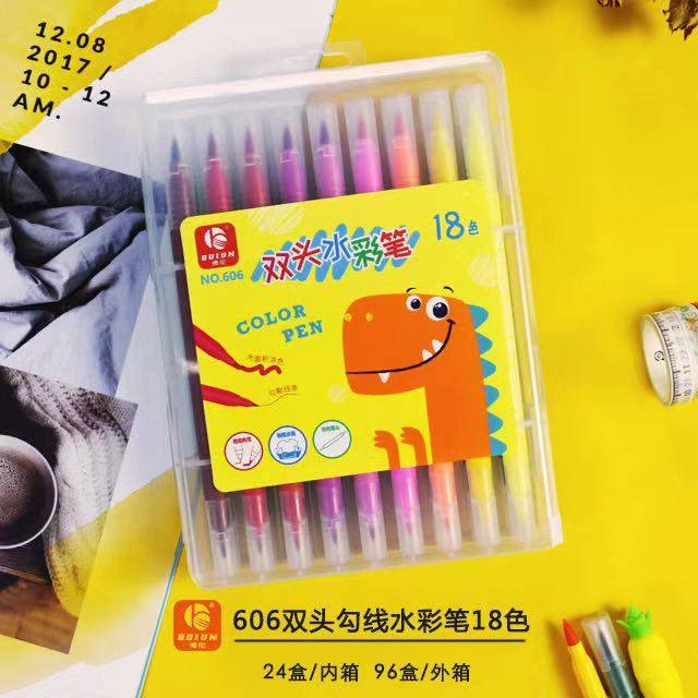 606 Double-headed outlining watercolor pen, water-washed painting, coloring, colored graffiti drawing pen, professional art, thick and thin double-headed details Picture