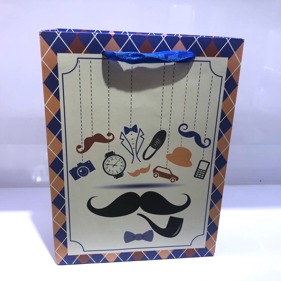 Beard glasses multi-element paper bag custom gift bag customized milk tea bag takeout packaging bag thumbnail
