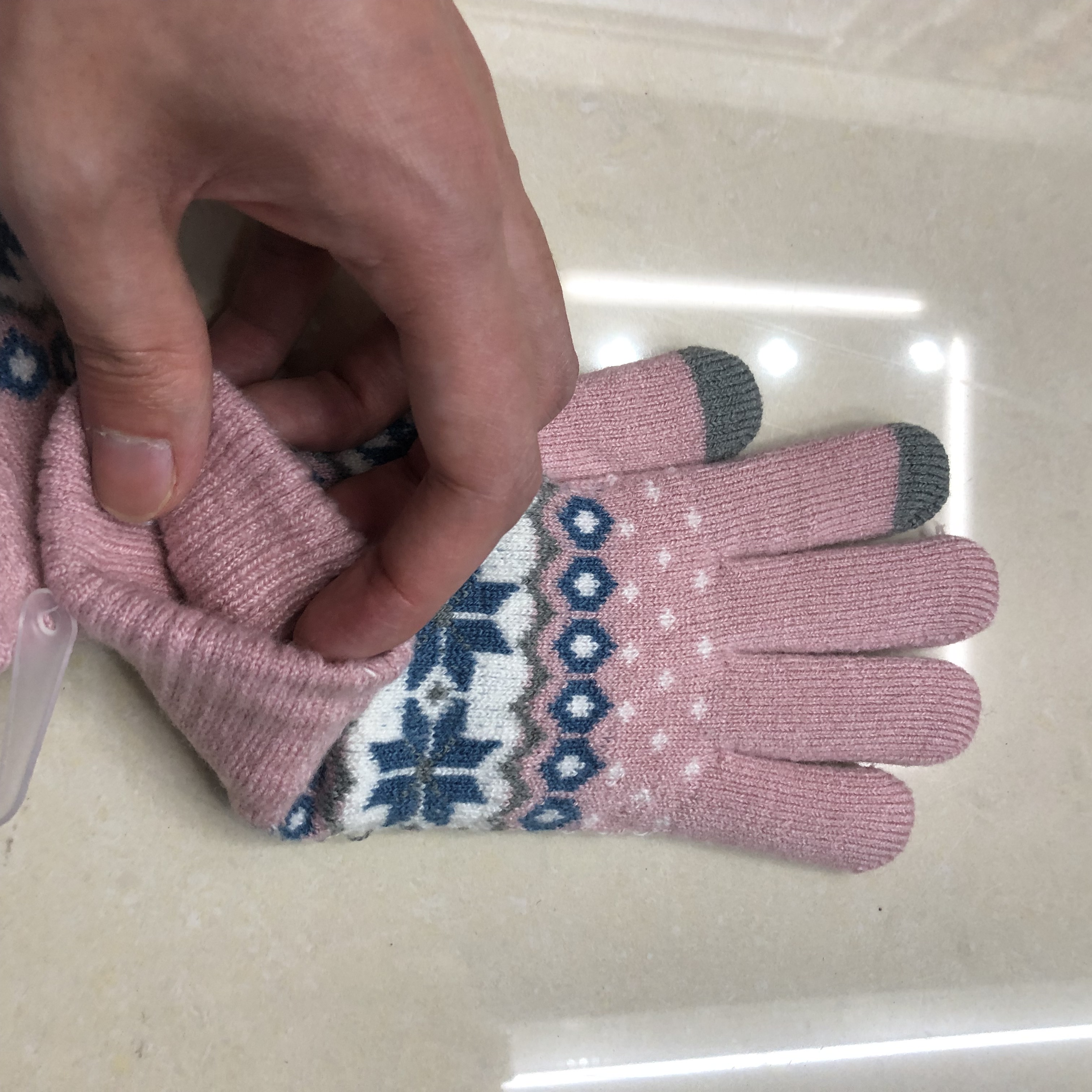 Warm Touch Screen Gloves Knitted Wool Thickened Student Gloves Winter Cashmere Gloves For Women Specification drawing