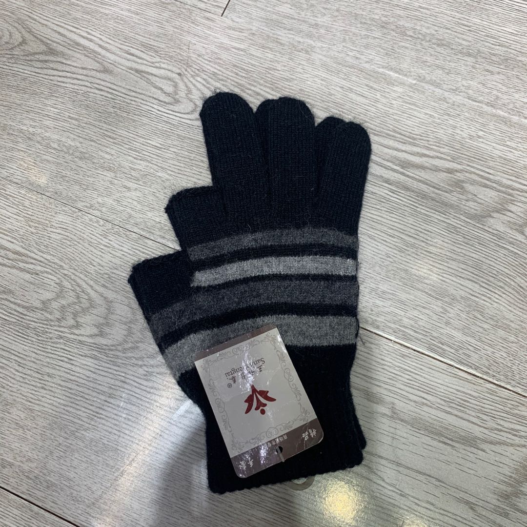 Sanhe Hengtai winter cold-proof wool gloves, two-finger exposed gloves, striped gloves, two-finger snow warm knitted gloves, starting from 420 yuan per box, mixed colors