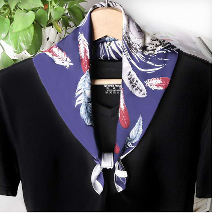 Ladies Fashion Trend Elegance Imitation Silk Satin Square Scarf details Picture