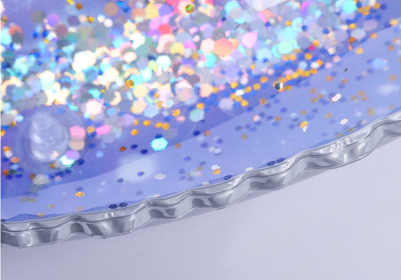 Beach celebrity transparent bright sheet swimming rings, thickened PVC inflatable swimming rings for children details Picture