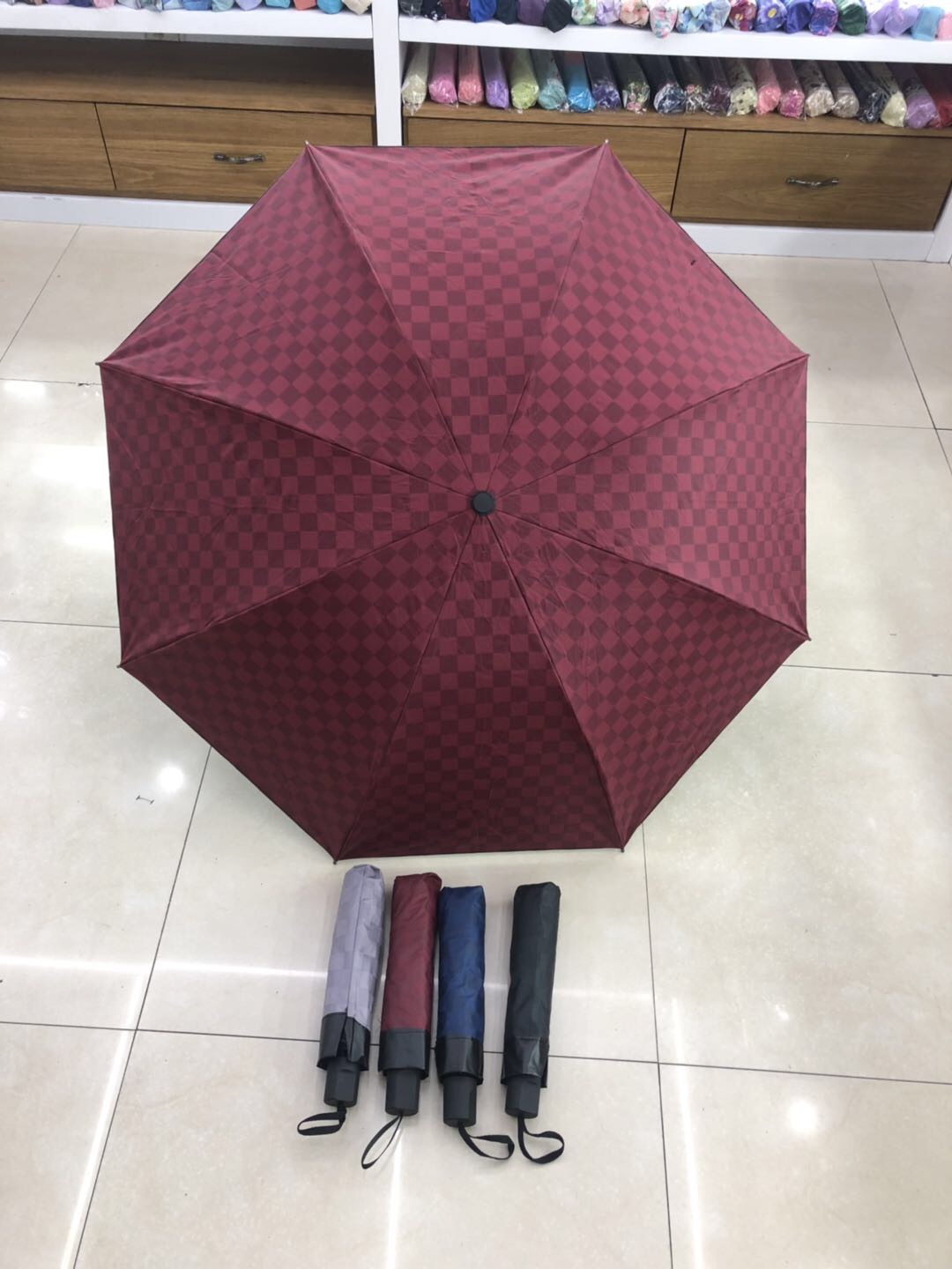 Invisible Lattice Plus Rain And Sunshine Triple Fold Umbrella