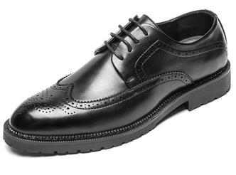 Brock 2020 Genuine Leather Dad Shoes, anti-slip soft-soled, middle-aged and elderly men's shoe cover leather shoes, comfortable single shoes details Picture