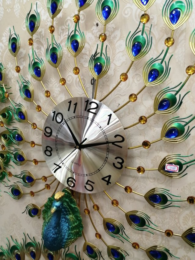 挂钟/钟表/木纹闹钟/diy/无线充产品图