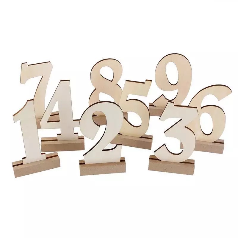 Wooden digital ornaments, wooden wedding supplies, numbers 1-10 seat signs, wedding table number ornaments