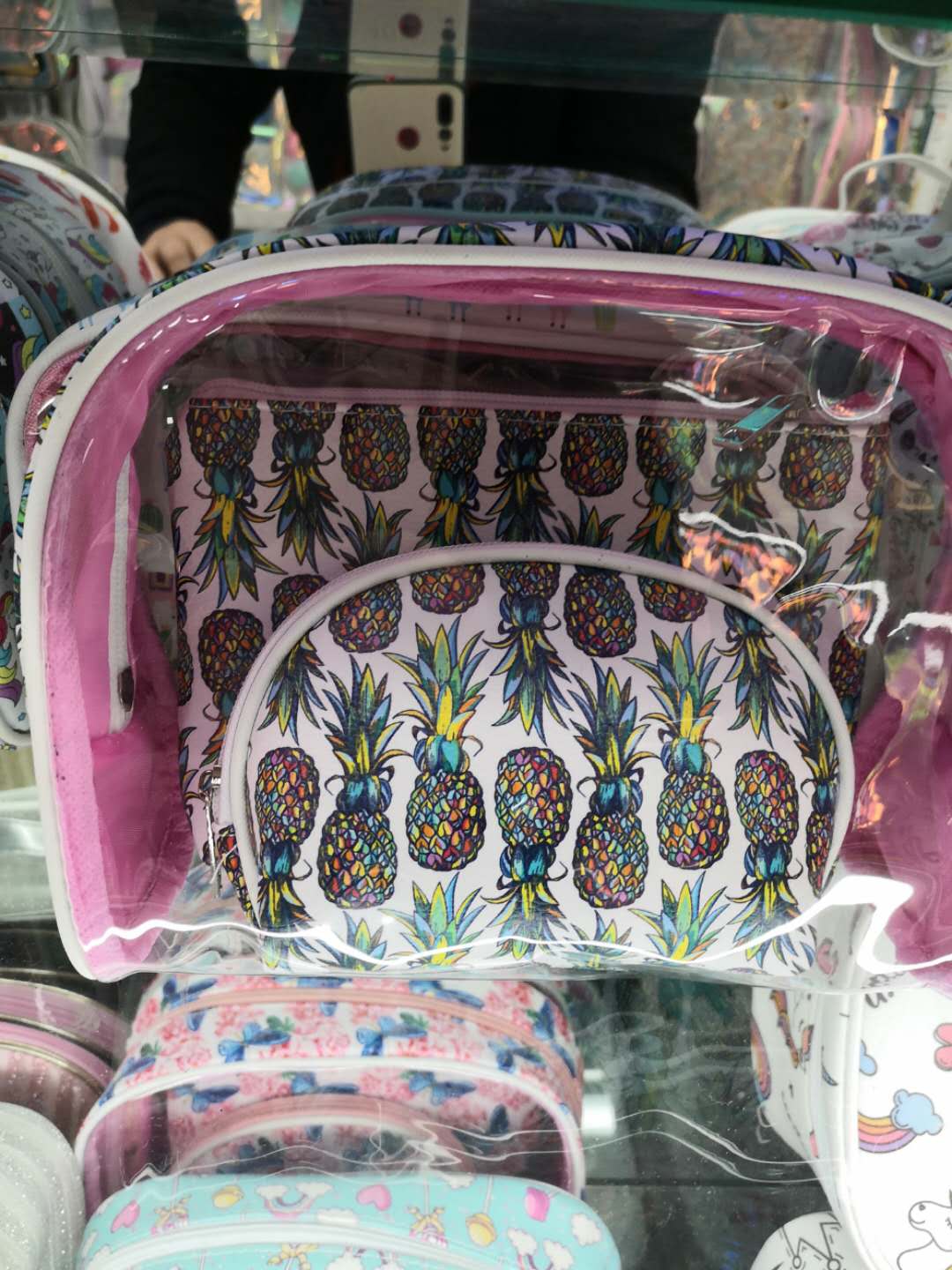 Three-Piece Portable Makeup Bag Dressing Bag Clear Makeup Bag Storage Bag Toiletry Bag Specification drawing