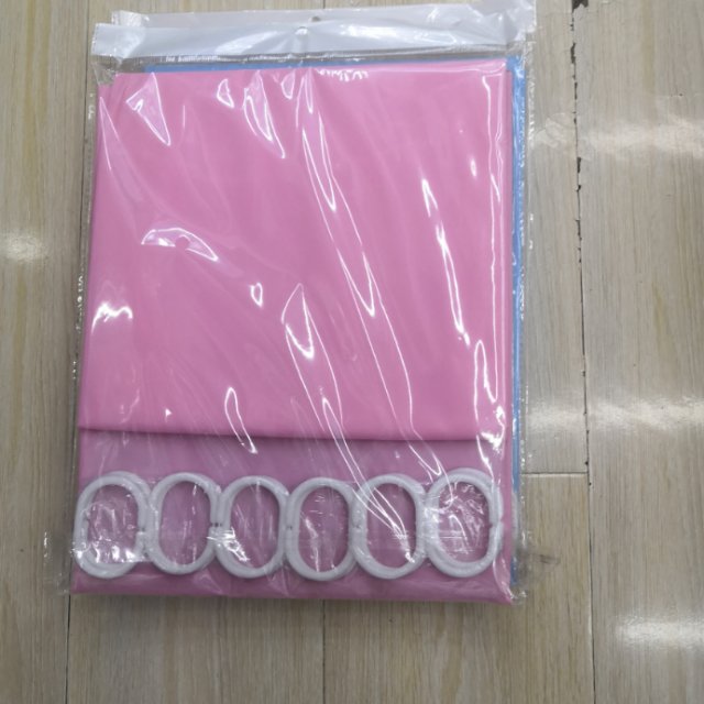 环保塑料防霉防水单色纯色春亚纺涤纶布浴帘隔断挂帘