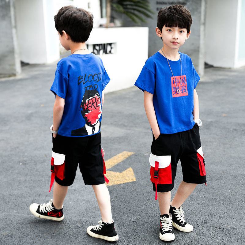 童装男童夏装套装2020新款韩版儿童洋气男孩休闲短袖图