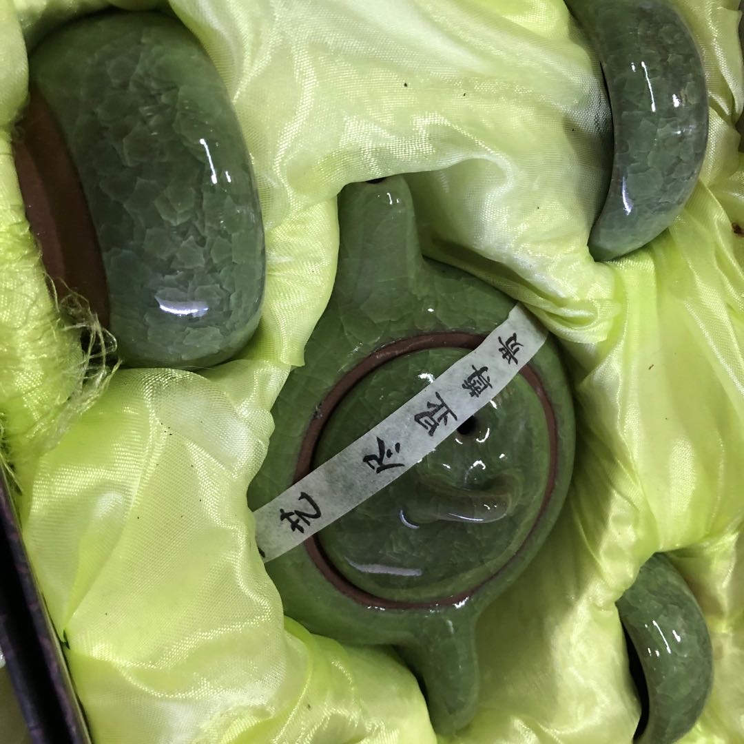 绿色盖碗茶具套装小套家用茶艺茶道功夫普洱陶瓷喝茶茶杯办公室泡茶细节图