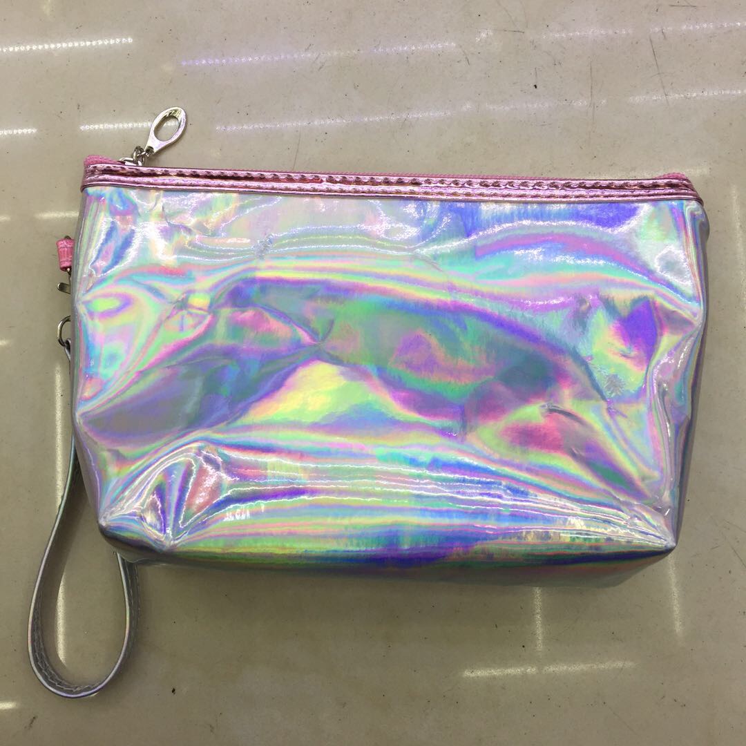 Cute Girl Heart Simple Portable Waterproof Toiletry Bag Network Red Ins Laser Transparent Jelly Makeup Bag Large Capacity Specification drawing