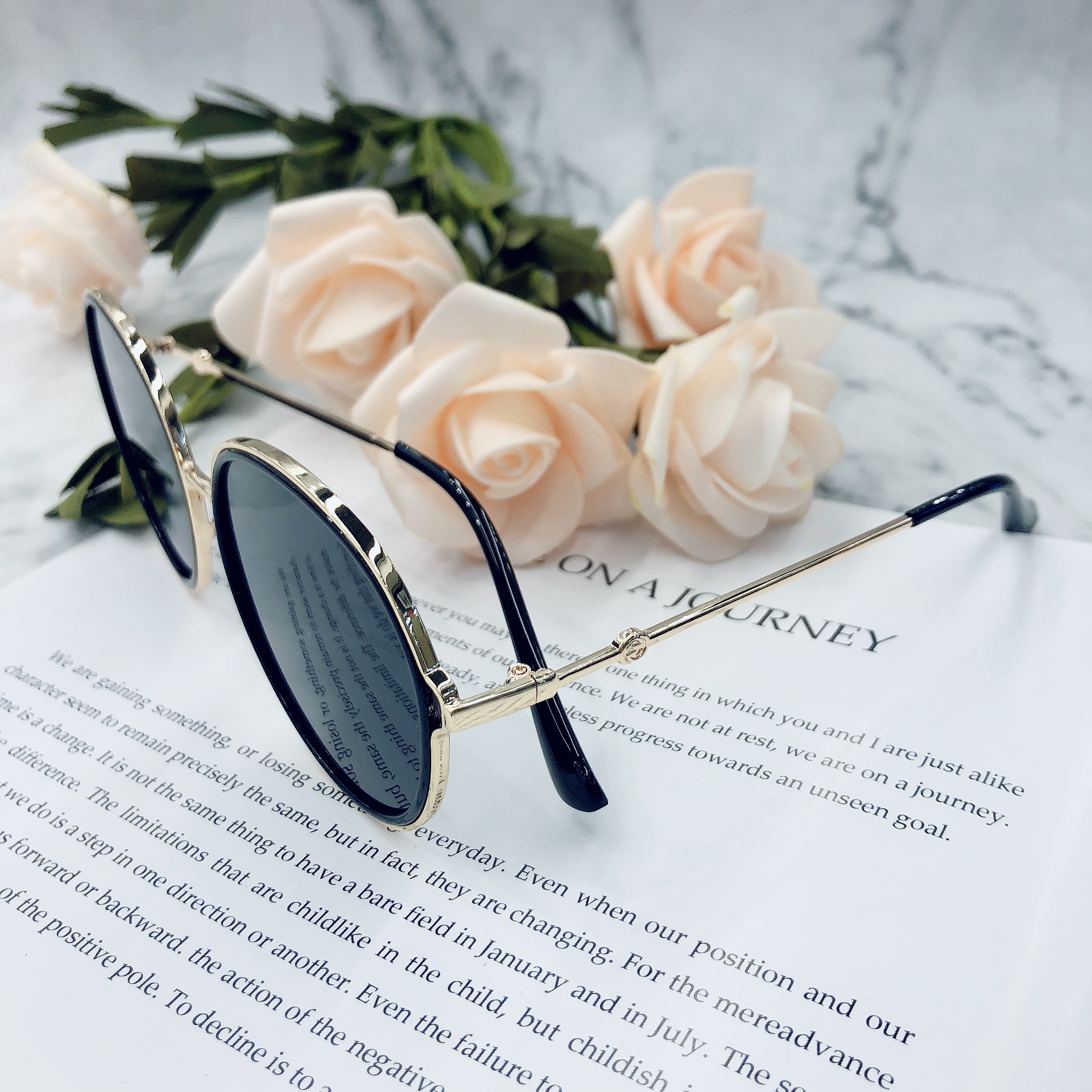 时尚圆框墨镜方框太阳镜偏光镜显瘦韩版潮人高档女款细节图