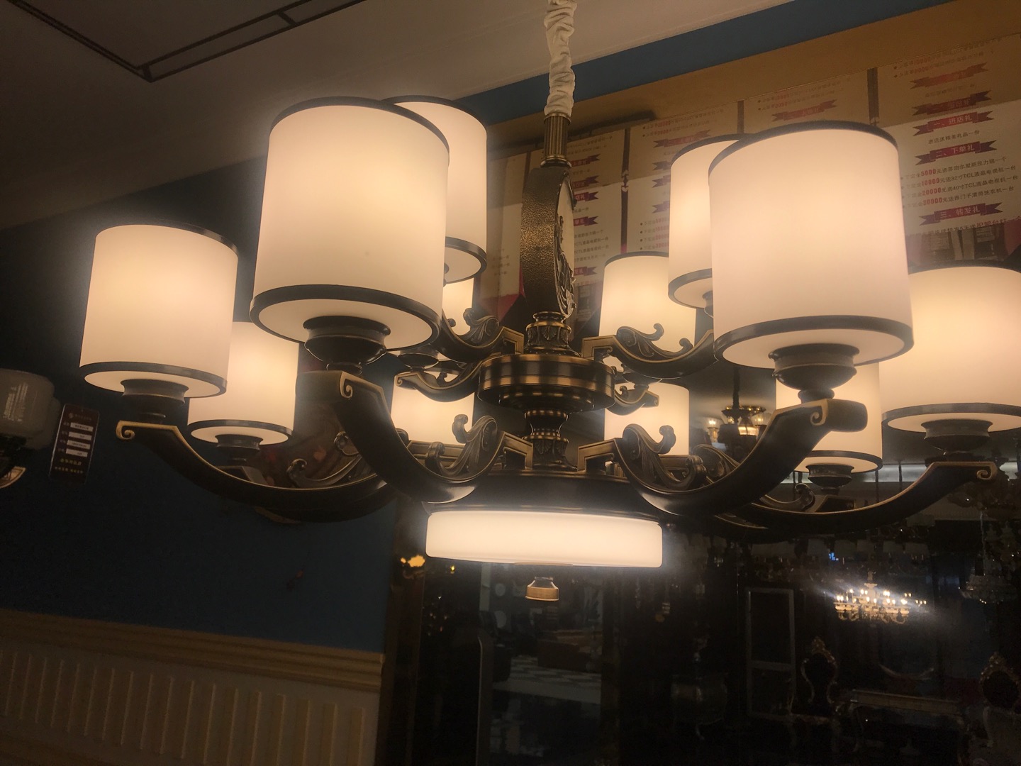 The new Chinese-style zinc alloy jade Orchid Hollow Valley series chandelier under Dingju Lighting of the National trend series