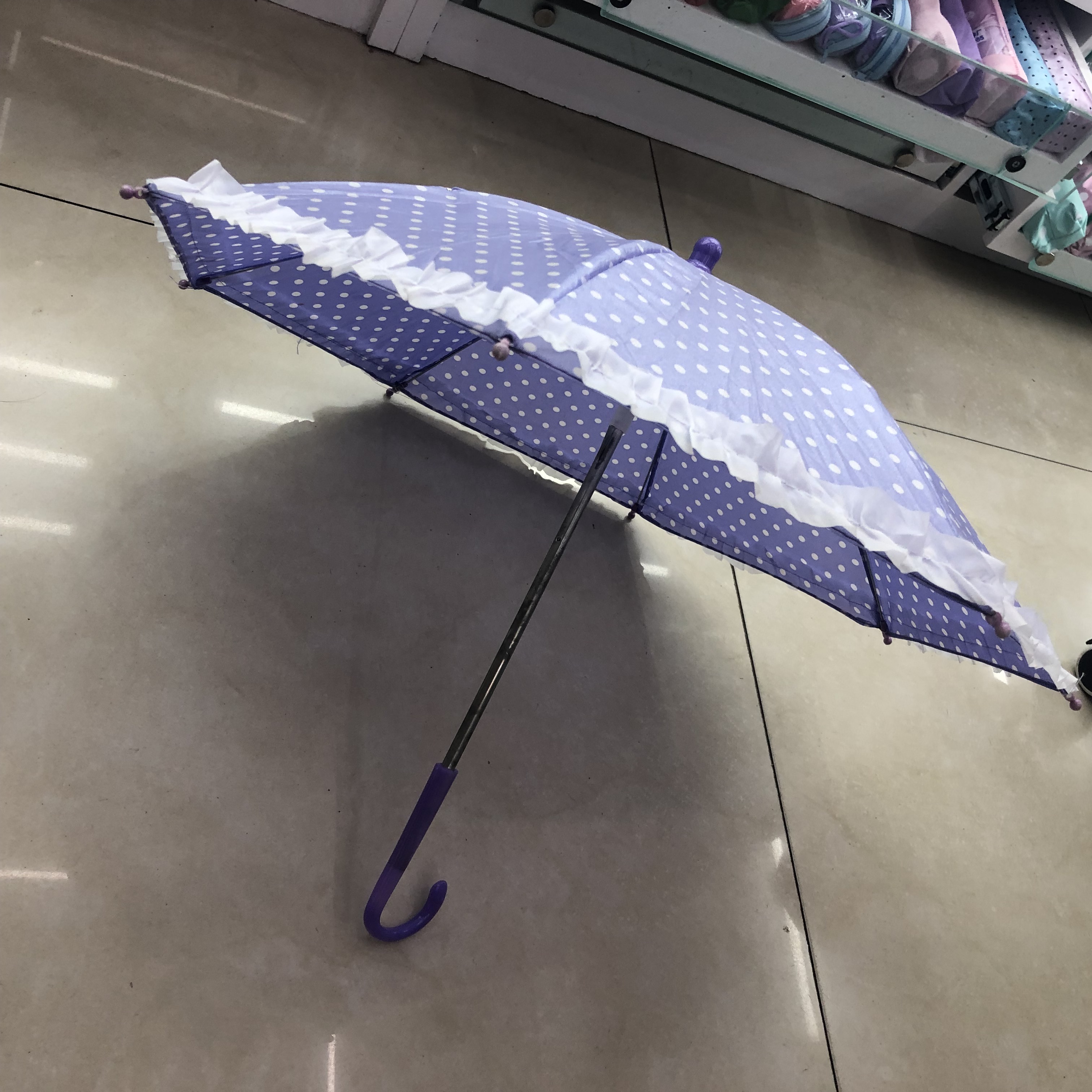 防紫外线遮阳伞太阳伞男女斑点图案直杆伞天堂伞雨伞折叠晴雨两用伞防晒