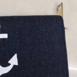 Black wallet solid color wallet anchor pattern Specification image
