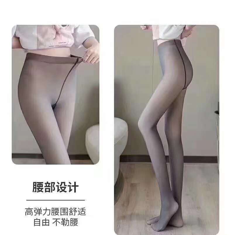 Tights for women, spring stockings for women, flight attendants, gray and flight attendants, one-piece sheer fleece tights with anti-snagging threads details Picture