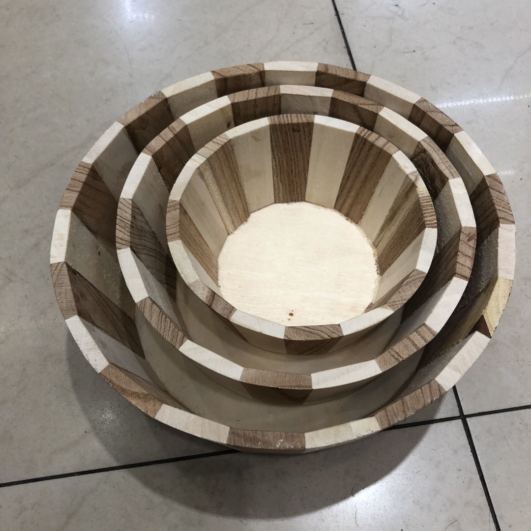 木盒花盆套装三件置物木制收纳筐布艺置物厂家直销