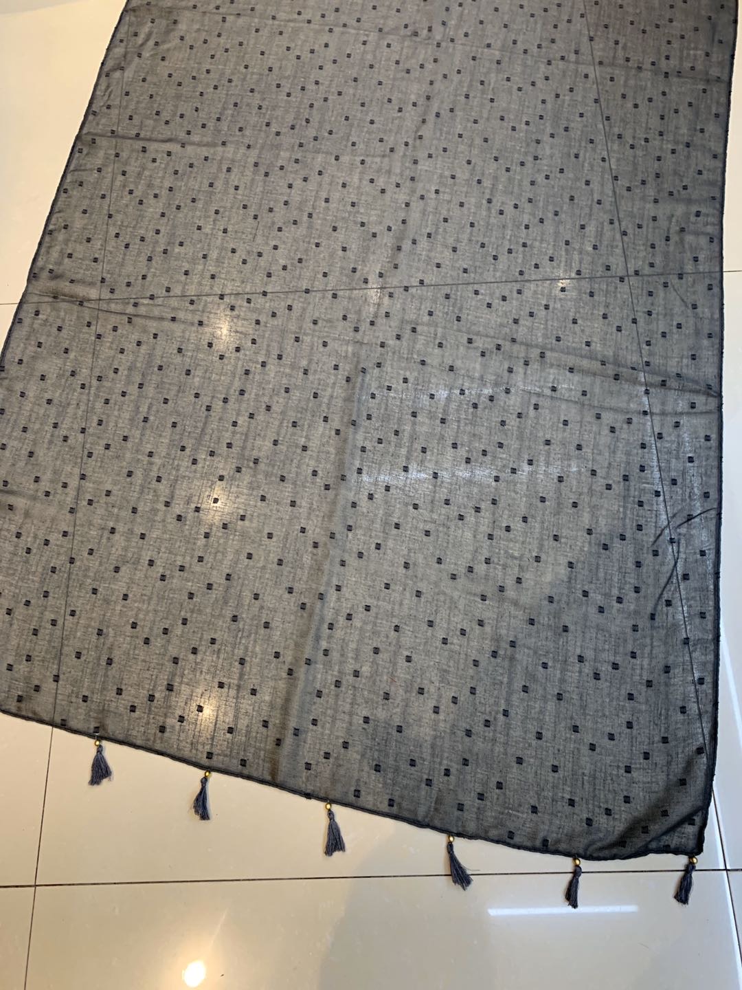 Women's Scarf Fashion Everything Trend Explosion Bamboo Cotton Cut Flower Hanging Beard Gold Beads