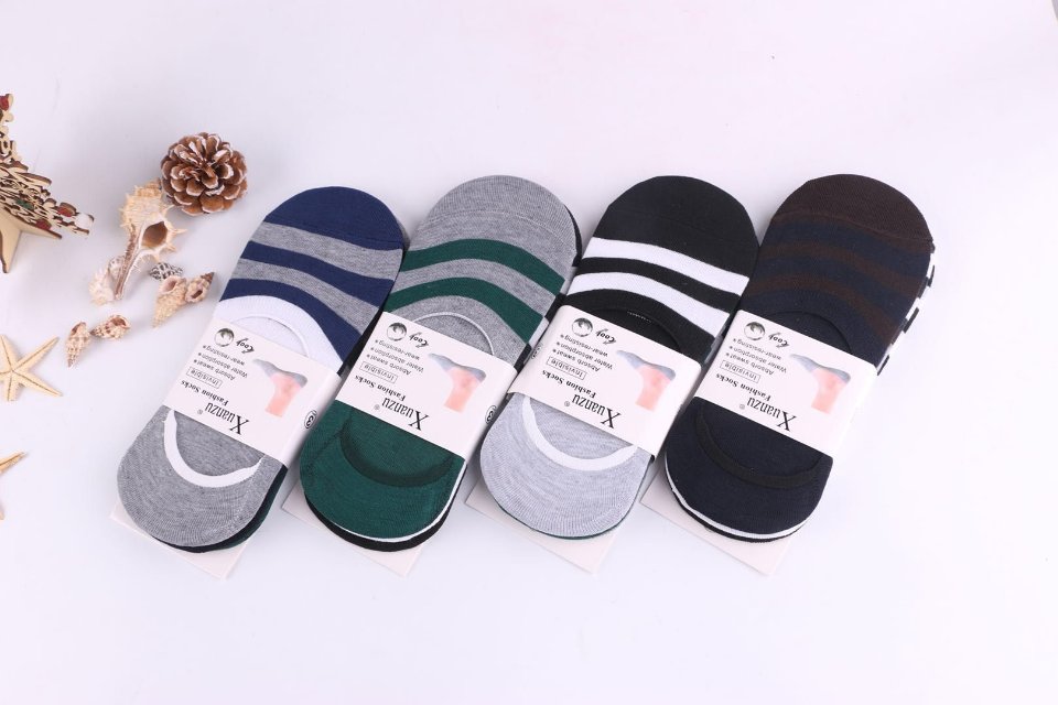 2020 New men stripe invisible socks boat socks Bean-bean socks cotton socks floor socks boat socks fashion socks cotton socks invisible socks floor socks gentleman socks thumbnail