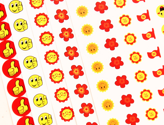 Huangcheng Stationery Office Culture Learning Stationery Sticker Sticker Star Sticker Children's Reward Sticker Little Red Flower Kindergarten Reward Sticker Praise Sticker Self-Discipline Table details Picture