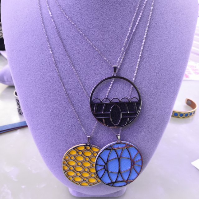 Classic color men and women through DIY color leather anti - allergy necklace