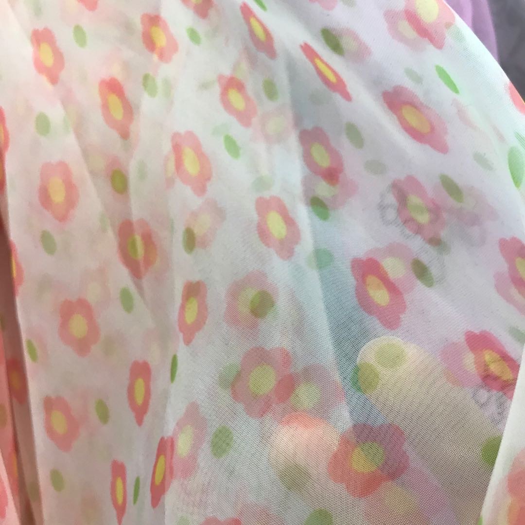 Organza Heat Transfer Flower Small Sunflower Decorative Yarn Hanfu Gauze Skirt Headscarf Sunscreen Clothes Specification drawing
