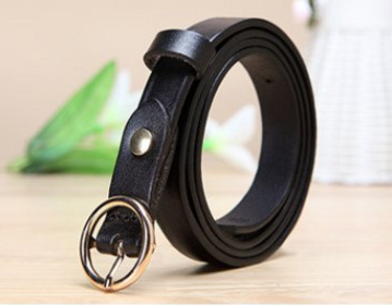 New Korean-style fashionable decorative belt for women, retro circular pin buckle genuine leather belt