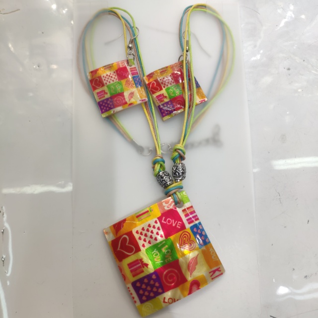 European and American printed chiffon shell necklace national style necklace thumbnail