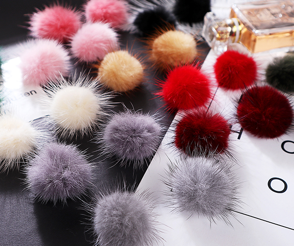 diy饰品配件/服装辅料3cm水貂毛毛球正品 皮草辅料 水貂毛11