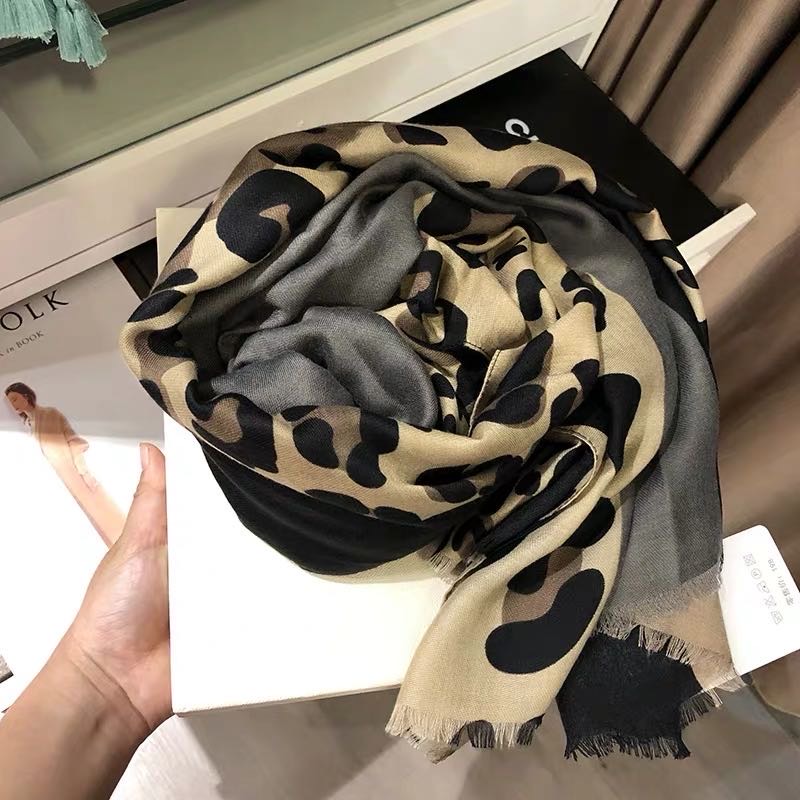 Leopard Print Scarf Scarf Shawl In Ladylike Style Long