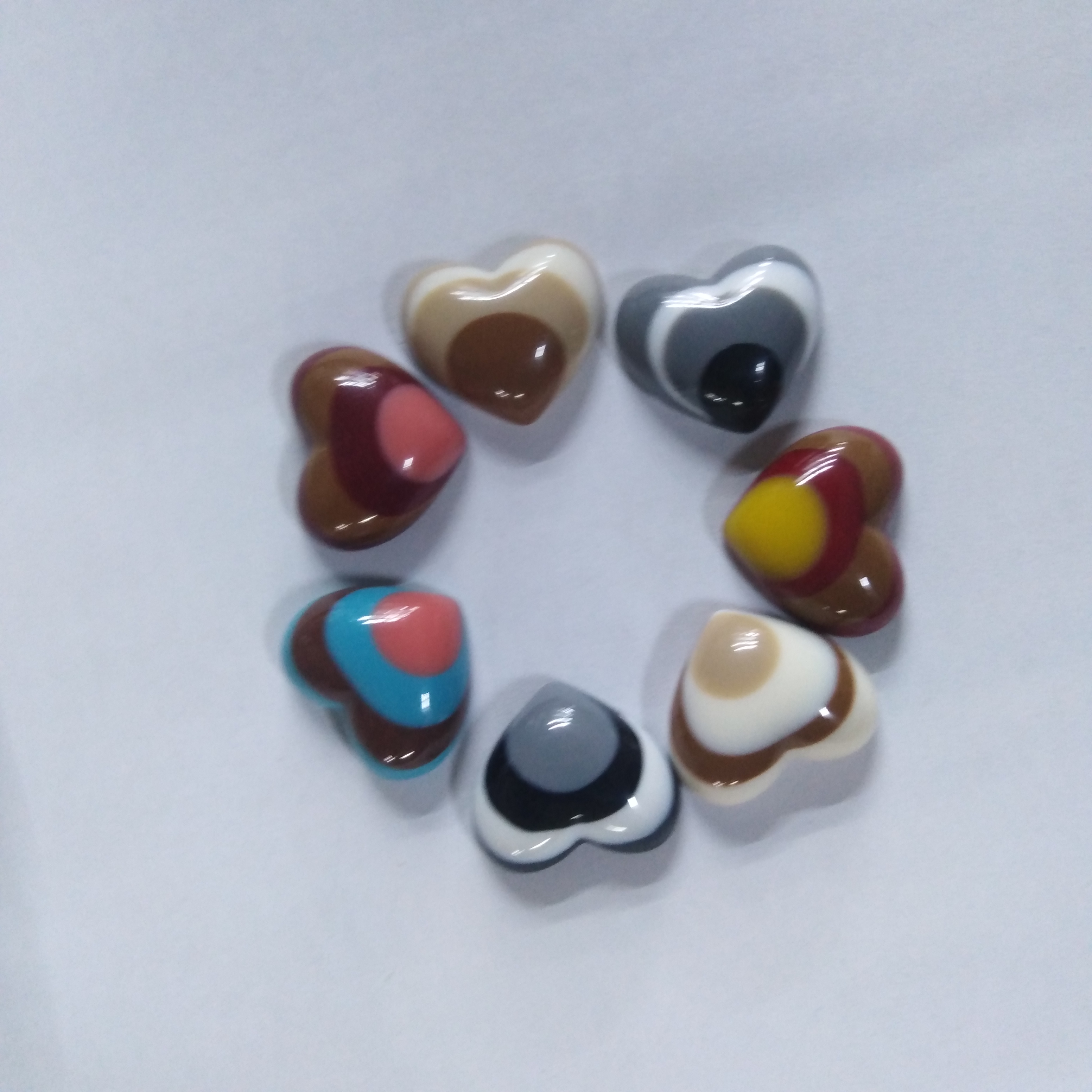 桃心条纹树脂吊坠贴片艺饰配件diy手工艺饰配件