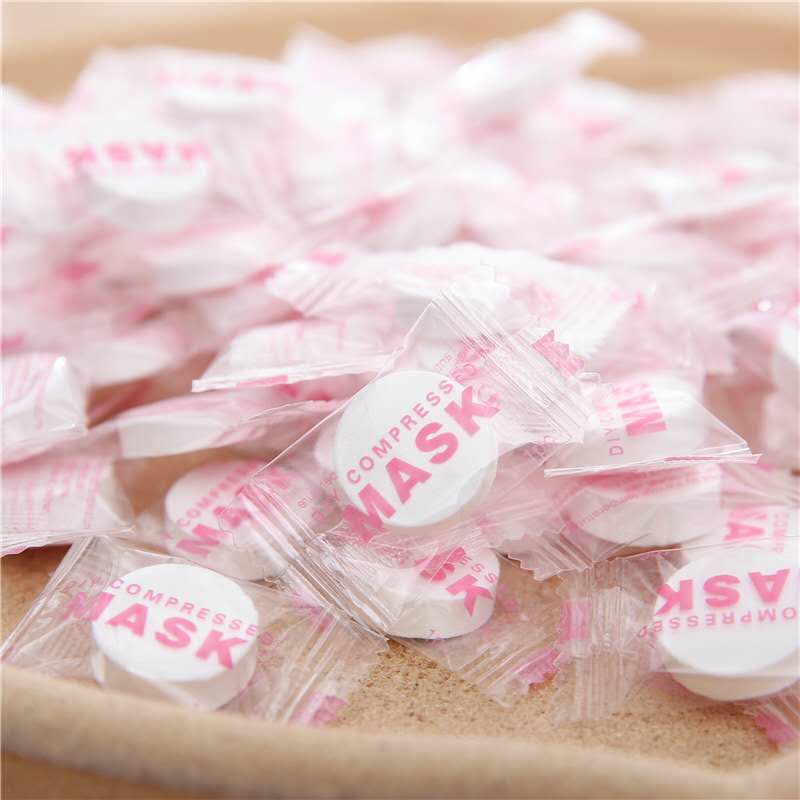 Compressed facial mask, candy granules, travel set, pure cotton spunlace non-woven fabric compressed ghost face patch details Picture