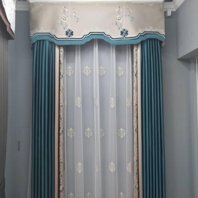 新款厂家直销零售批发任意颜色高精密绣花中式轻奢风窗帘