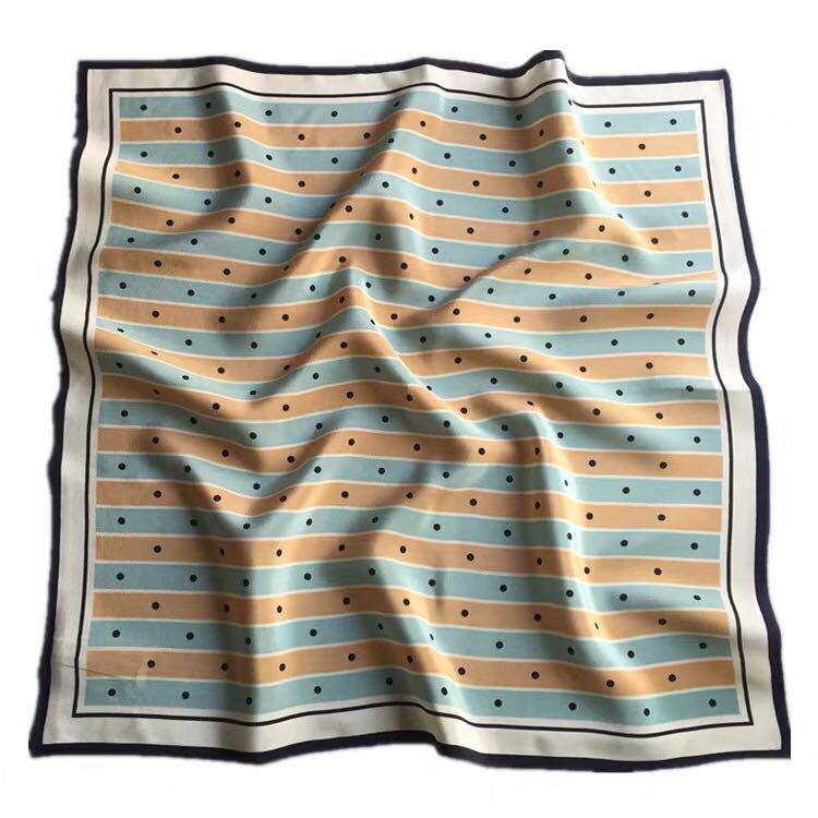 A light and fresh polka dot striped women's thin mulberry silk scarf Specification image