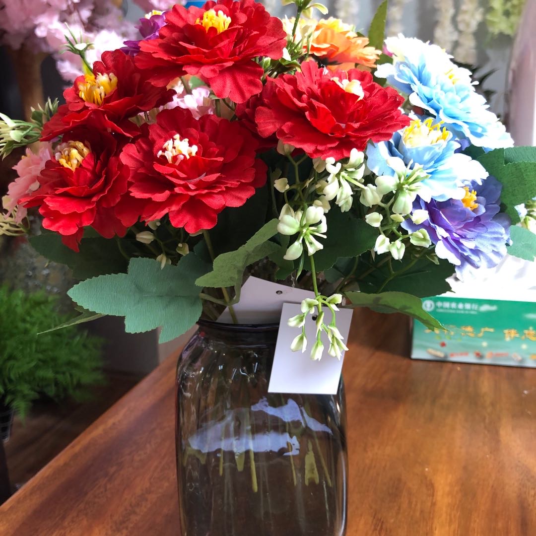Six heads of peony chrysanthemum flower arrangement ornaments of Tongzhou lie thumbnail