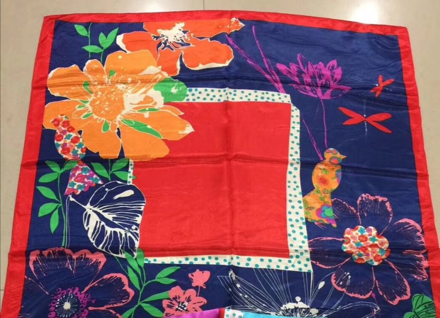 Big Flower Fashion Thin Soft Georgette Silk Scarf Pure Color Day Scarf New Scarf Ladies All Scarf Women details Picture