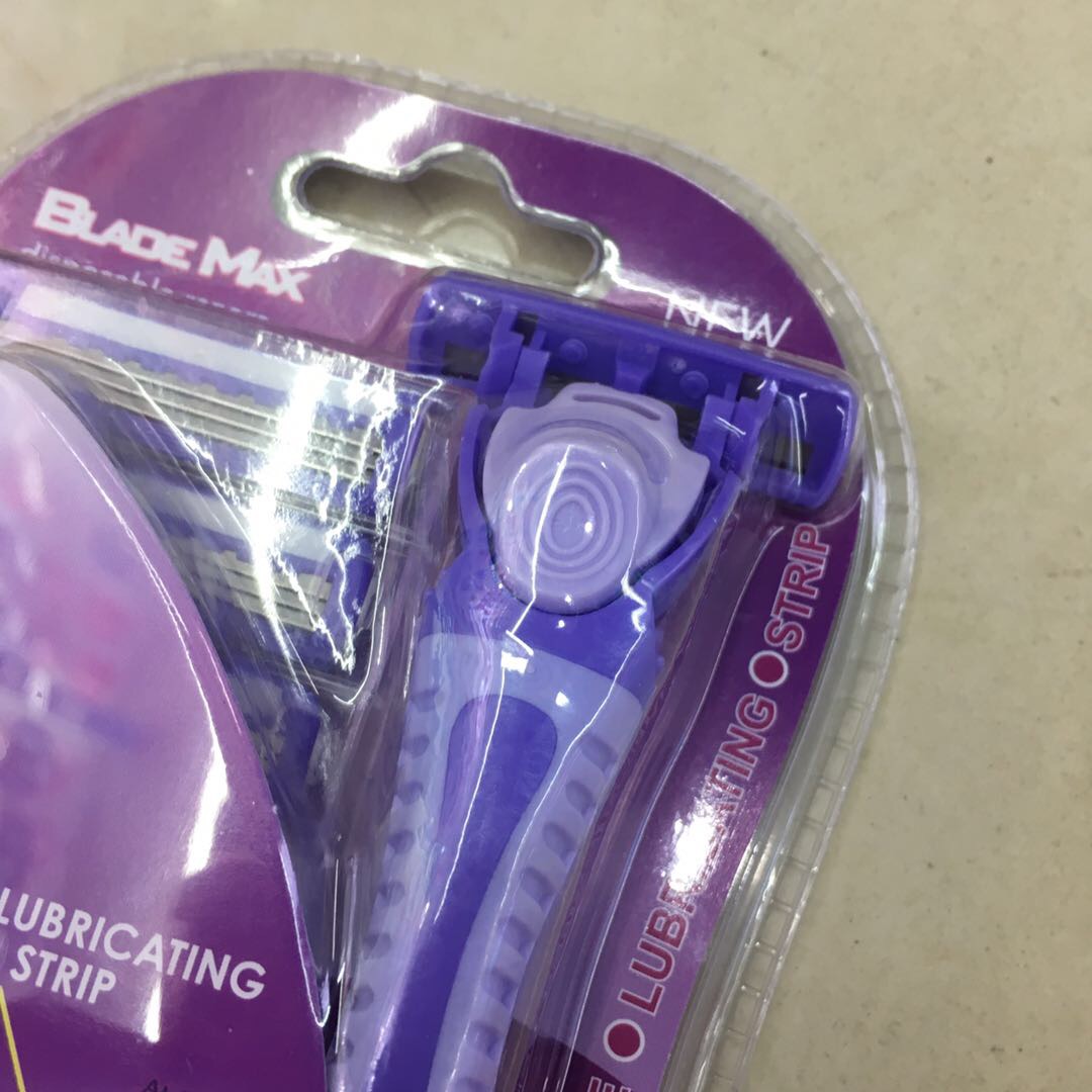 紫色一次性剃须刀带10个刀头3层不锈钢刀片颜色可选产品图