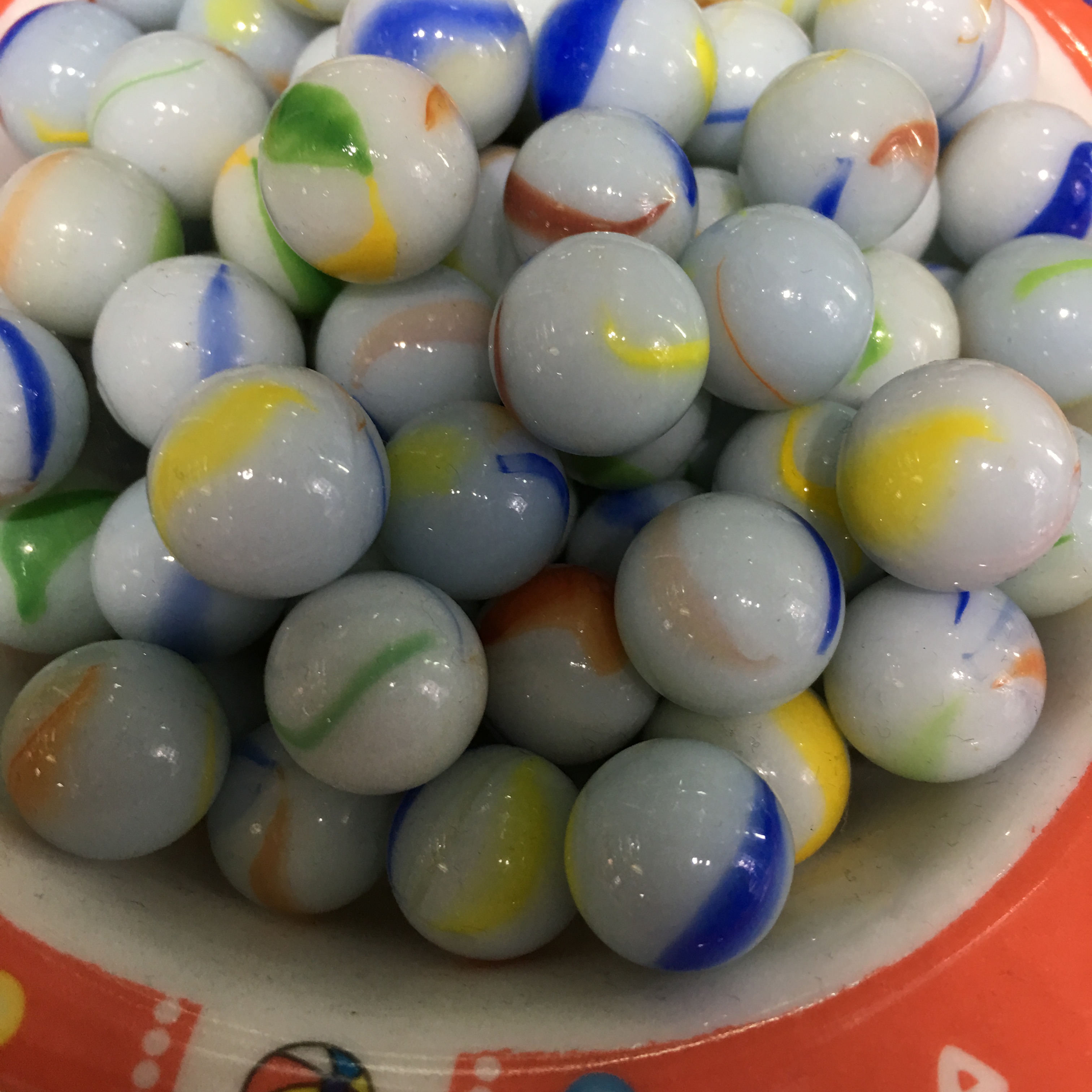 白奶花玻璃珠弹珠16mm儿童玩具工艺品玻璃弹珠水晶球筷子夹弹珠游戏细节图