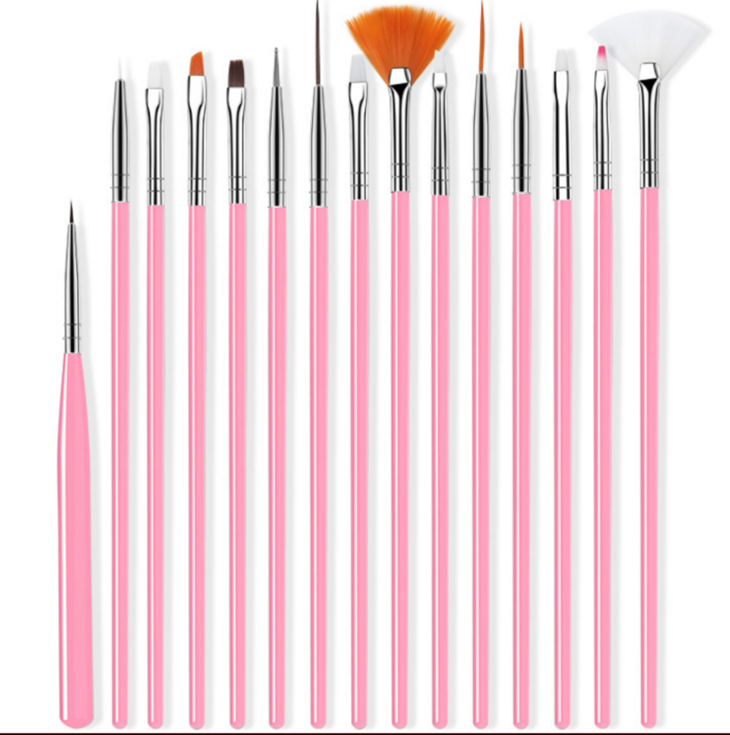 Nails pen set set 15 piezas nails paint tirador de línea trazos florales fototerapia puntos broca pen Specification image