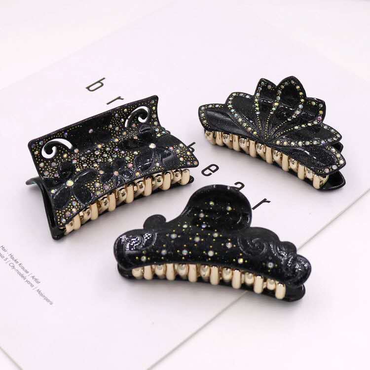 Foreign Trade Export Vintage Rhinestone Set Diamond Women's Hairpin Grab Hairpin Headwear