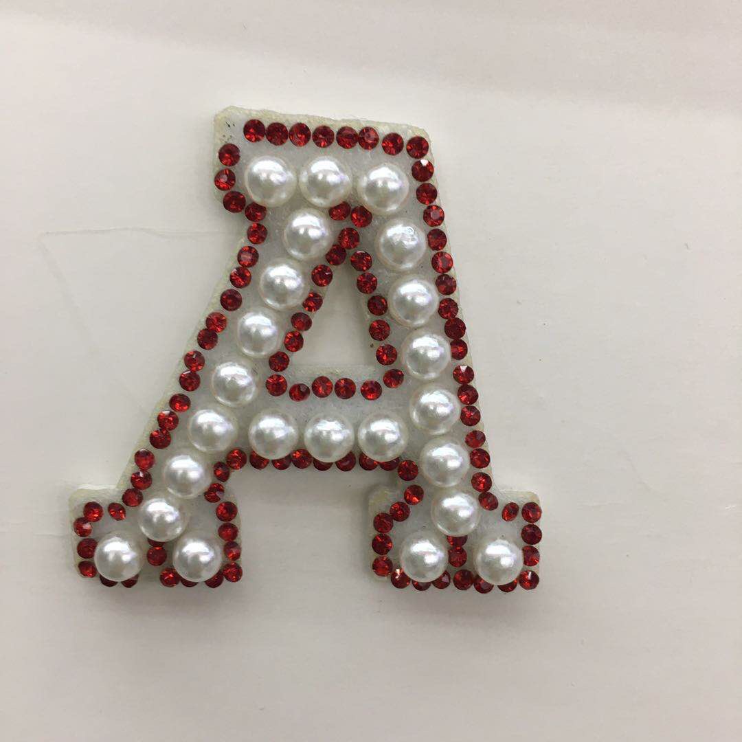 English Letter Diy Rhinestone Pearl Non-Woven Hair Accessories Accessories Accessories Specification drawing