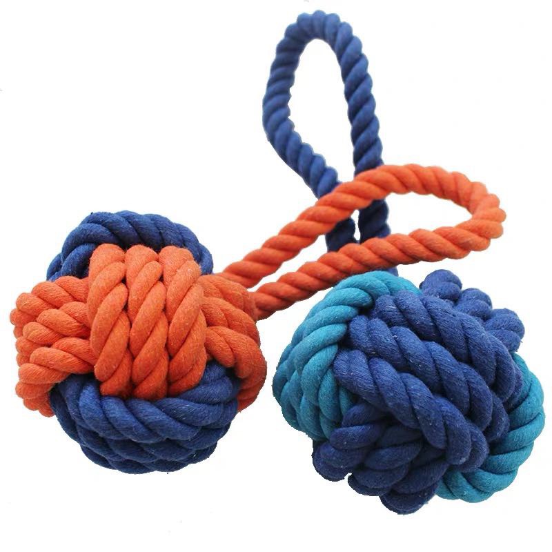 Medium And Large Dog Toy Bite Knot Rope Ball full figure