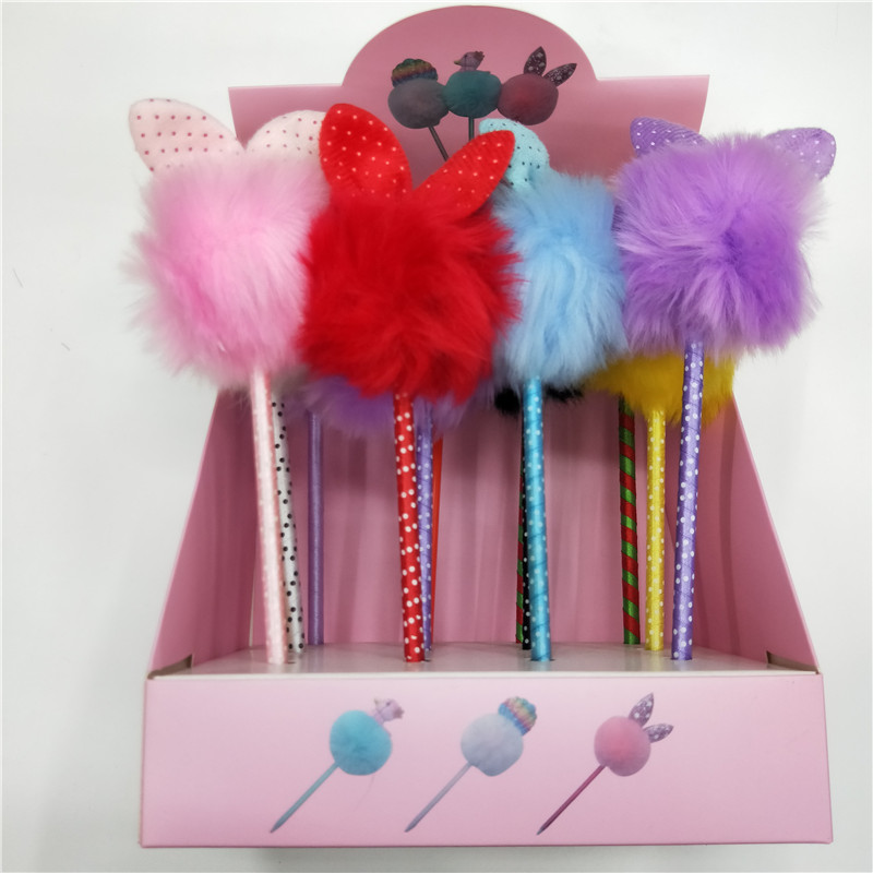 Ear Hairball Cute Cartoon Creative Ballpoint Pen Small Fresh Signature Pen Student Supplies details Picture