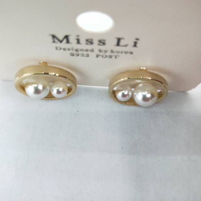 Factory direct sales of simple, elegant, fashionable and popular jewelry and accessories, personalized and trendy new double pearl earrings Specification image